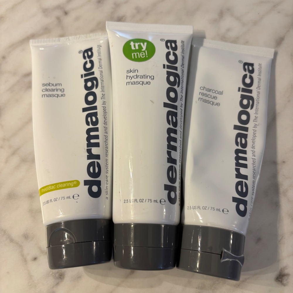 Dermalogica Masque Trio Sebum Clearing Skin Hydrating Charcoal Rescue 2.5oz Each
